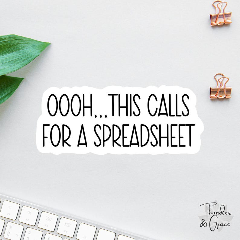 Spreadsheet Funny Office Sticker
